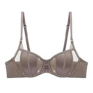 Front closure bra for women featuring mesh splicing and adjustable thin straps
