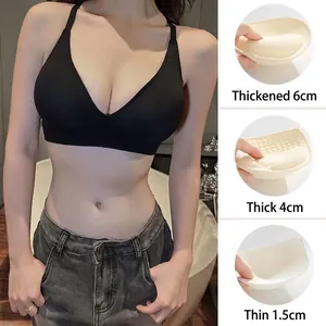 Soutien-gorge sport sans couture avec trois coussinets amovibles de 1,5 cm, 4 cm et 6 cm