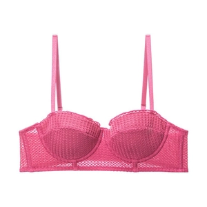 French Style Thin Cotton 1/2 Cup Push-up Bra For Women Sexy Lace Waffle Texture Underwire Lingerie Breathable Comfortable Brassiere