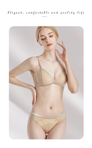 Détail d'un ensemble lingerie en dentelle française avec soutien-gorge sans armature