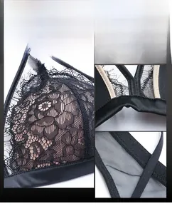Détails de dentelle délicate et maille respirante sur le bonnet de soutien-gorge noir
