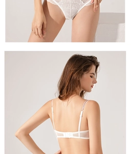 Exquisite white floral lace lingerie set with fine adjustable back straps and panties