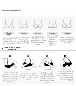 Lingerie cup type selection and 4-step correct bra wearing guide for women
