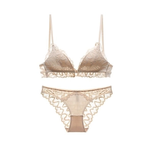 Französischer Stil Dünne Spitze BH-Set Vorderverschluss U-Rücken Lingerie Überkreuzt Rückenfrei Bralette Für Damen Top And Bottom