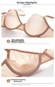Detail of sheer mesh bra with U-shaped underwire and delicate bow decoration