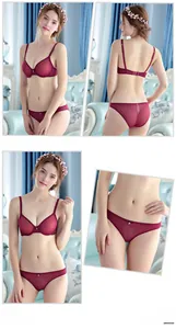 Detailed views of burgundy sheer mesh lingerie set with intricate lace and bead accents