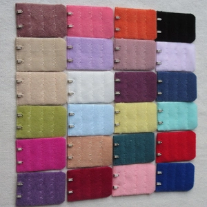 24 colors of double hook bra extenders made of soft fabric for adjustable underwear fit