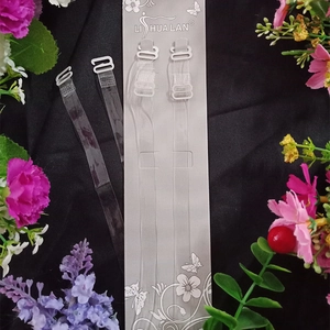 Set of two pairs of 1.0cm clear invisible bra straps with transparent adjustable buckles
