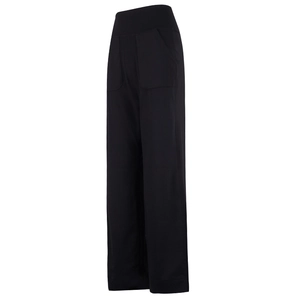 Pantaloni Yoga Donna a Gamba Larga a Vita Alta Controllo Pancia Nylon Elastan Pantaloni Pilates Con Tasche Gamba Dritta Abbigliamento Sportivo