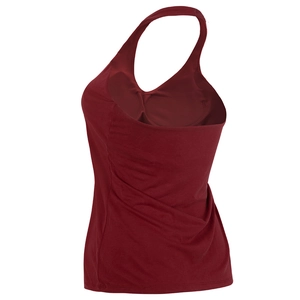 Women V-Neck Halter Yoga Tank Top With Built-In Chest Pads Sleeveless Slim Fit Pilates Gym Sports Workout Activewear Top