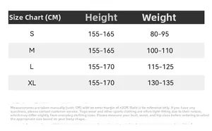 Size chart for slim fit quick-dry running top showing S to XL height and weight guides