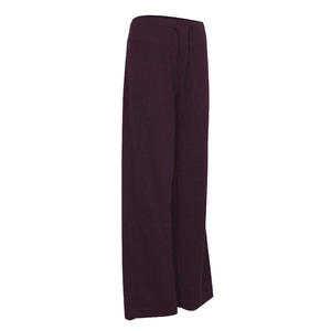 Détail du pantalon de jogging violet foncé à jambe large avec cordon de serrage