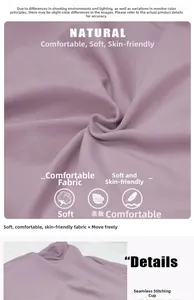 Close-up of purple yoga top featuring integrated stitched cups and soft elastic fabric