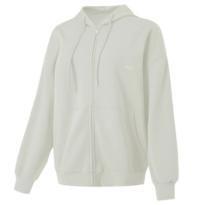 Veste de sport ample à capuche gris clair avec imprimé PUH et poches kangourou pour yoga