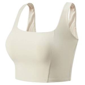 Women's Square Neck Sports Bra Shockproof Push Up Yoga Tank Top Wide Straps Professional Workout Running Athleisure Top