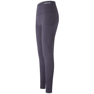 High-waisted elastic yoga leggings in dark purple with body-shaping compression fit