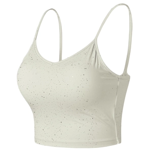 Soutien-gorge de Sport Femme Sexy Fines Bretelles Nylon Antichoc Gilet Yoga Imprimé Encre de Projection Course Entraînement Fitness Crop Top