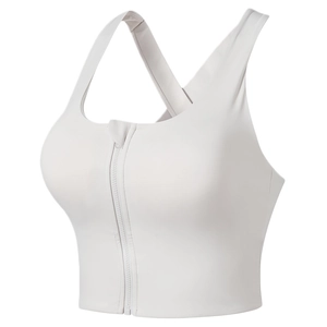 Women Shockproof Front Zipper Sports Bra Hollow Out Back Running Fitness Tank Top Gym Yoga Bra Athletic Underwear