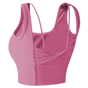 Soutien-gorge de Sport Femme High Impact Sexy Dos Croisé Rembourré Respirant Nylon Yoga Fitness Running Débardeur