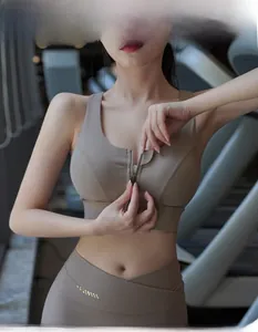 Front zipper high-impact sports bra detail with wide underband for support