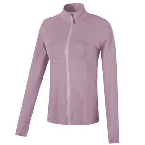 Women Slim Fit Sports Jacket Stand Collar Zipper Running Yoga Top Long Sleeve Activewear with Thumbholes Active Jacket