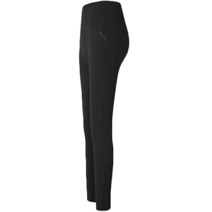 Legging de yoga noir à taille haute avec coutures latérales et design élastique galbant