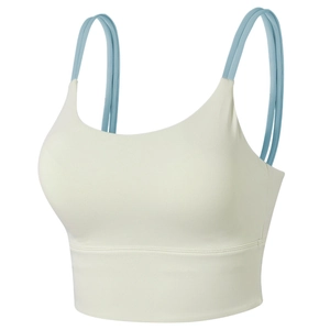 Women's One-Piece Shockproof Sports Bra Thin Straps Push Up Fitness Yoga Bra Breathable Running Workout Tank Top Bra