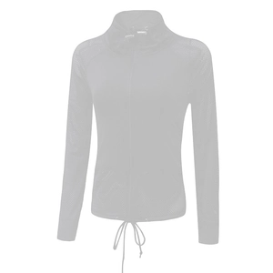 Veste de sport blanche à manches longues avec col montant et cordon de serrage pour course