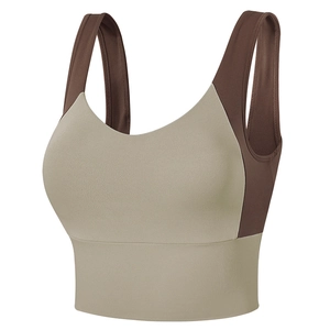 Women's High Impact Sports Bra Integrated Cup Yoga Vest Seamless Running Fitness Training Activewear Top