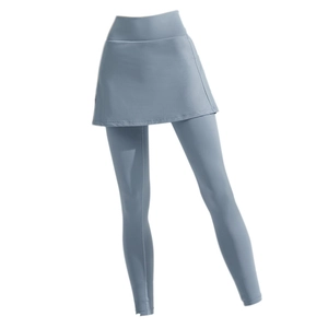 Dames Hoge Taille Fake Tweedelig Yogabroek Ademende Skirted Leggings Afslanken Fitness Hardloopbroek Sportonderstuk