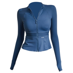 Giacca da Yoga Slim Fit da Donna Full Zip Sportiva a Maniche Lunghe Running Top Fori per il Pollice Fitness Workout Athletic Top