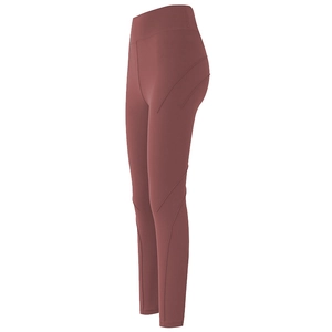 Leggings da yoga a vita alta rosso mattone con cuciture curve per un effetto push-up
