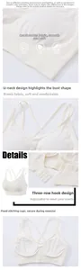 Détail du soutien-gorge de sport blanc sans couture avec texture côtelée et coussinets