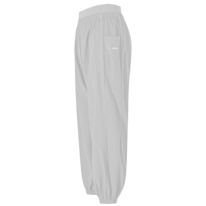 Damen Jogginghose mit hohem Bund, graue Sporthose mit Seitentasche und Bündchen