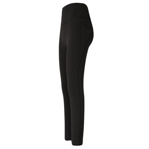 Schwarze Yoga-Leggings mit hoher Taille für Damen, Bauchkontrolle und nahtlosem Design