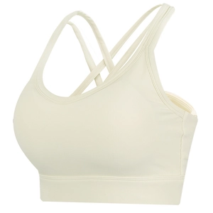 Women U Back Ribbed Sports Bra Seamless Crisscross Straps Yoga Workout Bra Shockproof Fitness Top Activewear Bra