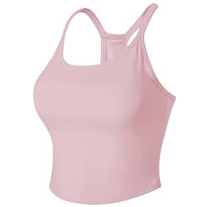 Soutien-gorge de sport dos nageur rose clair avec coussinets pour le yoga et fitness