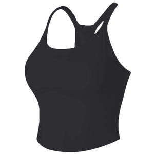Brassière de sport noire dos nageur avec coussinets pour le yoga et le fitness femme
