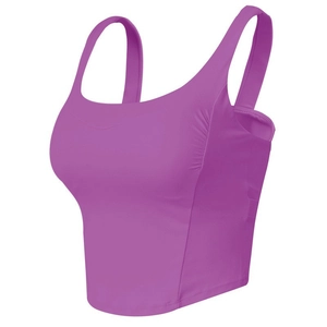 Damen Sport-BH in Helllila mit breiten Trägern und stoßfestem, gerafftem Design