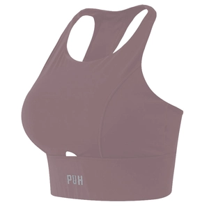 Soutien-gorge de sport rose à maintien élevé avec dos en Y et détail ajouré