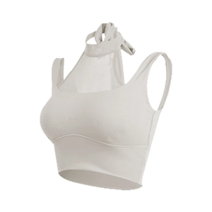 Reggiseno Sportivo da Donna con Giuntura in Rete Scollo all'Americana Imbottito Alta Elasticità Top da Yoga Traspirante Fitness Palestra Running Top