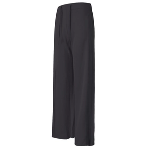 Pantalon de yoga noir à taille haute pour femme avec cordon de serrage et jambe large