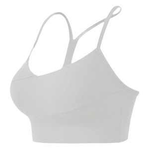 Brassière de sport gris clair avec dos croisé pour le yoga et le fitness de haute qualité