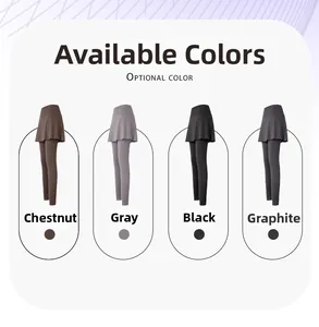 Vue détaillée du legging jupe de yoga taille haute en marron, gris, noir et gris graphite