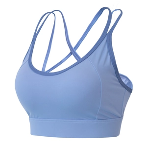 Professional Women Shockproof Sports Bra Nylon Cross Back Yoga Top For Running Fitness Pilates Breathable Solid Color Underwear