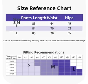 Guide des tailles pour leggings de yoga taille haute avec mesures pour S, M et L