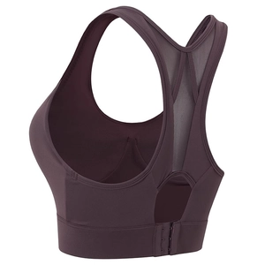 Soutien-gorge de sport violet à fort impact avec mesh racerback et agrafes