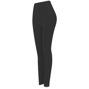 Leggings da yoga neri a vita alta con calda fodera bianca per il fitness femminile