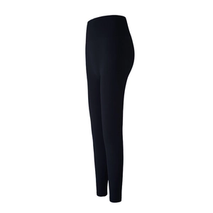Pantalon de yoga noir à taille haute avec contrôle du ventre et tissu extensible