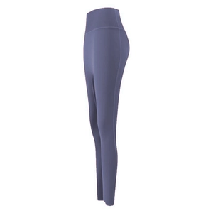 High-waisted scrunch butt yoga leggings in periwinkle blue for fitness and running